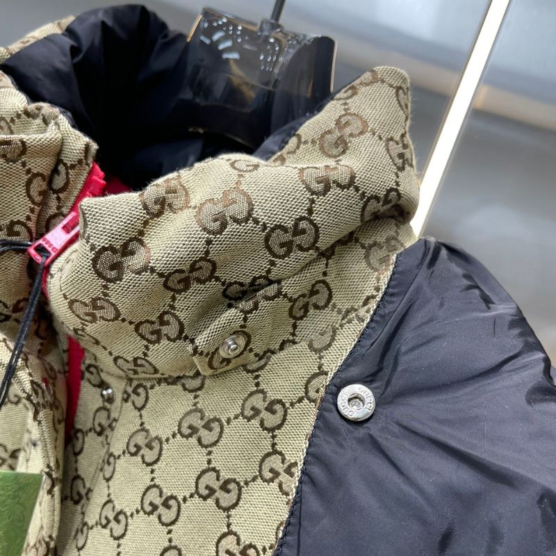 Gucci GG Cotton Canvas Down Brown Jacket