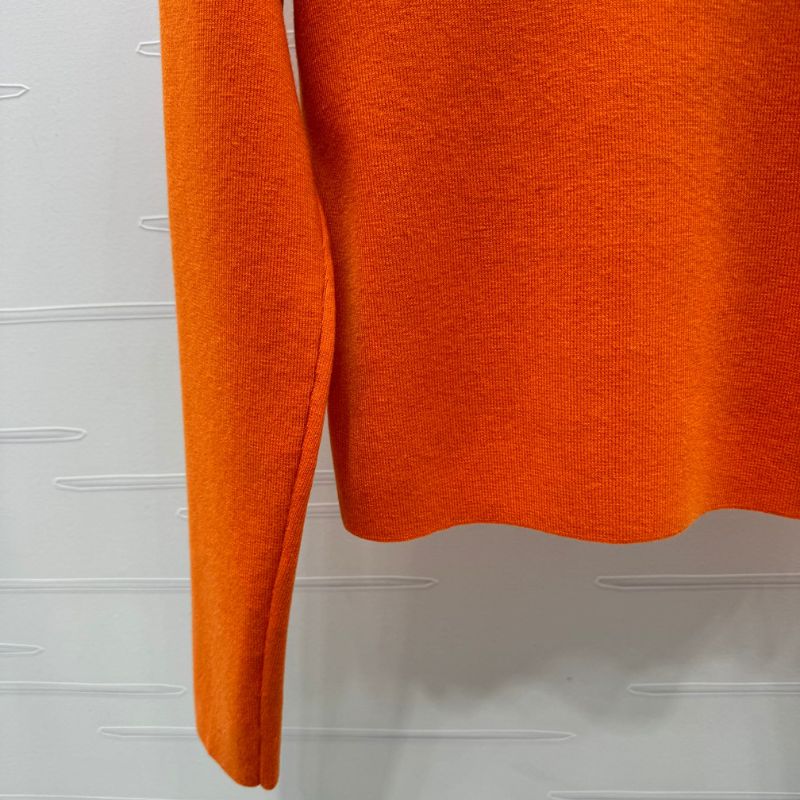 Solid Color Logo Knitted Long-Sleeved Sweatshirt