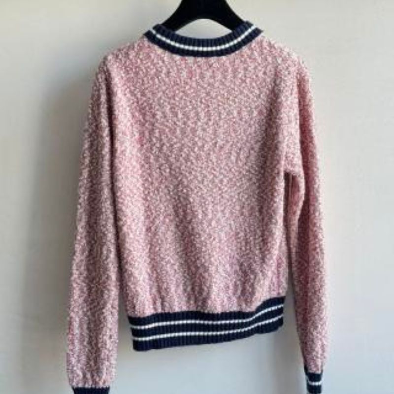 Chanel Charm Single-Breasted Hollow-Knit Sweatshirt