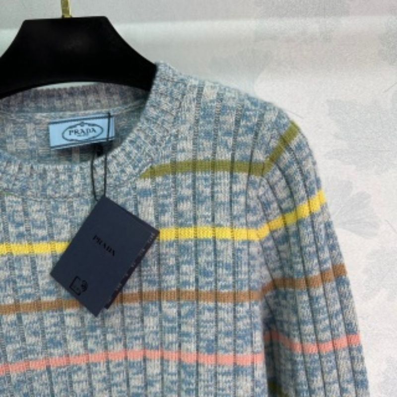 Prada Striped Wool Pullover Sweatshirt