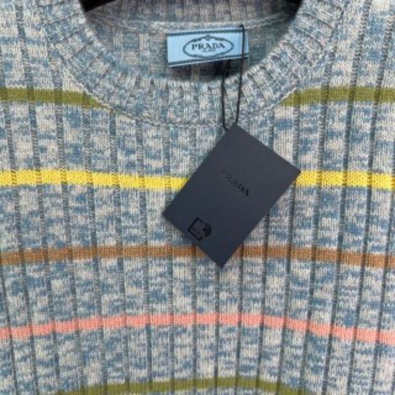 Prada Striped Wool Pullover Sweatshirt