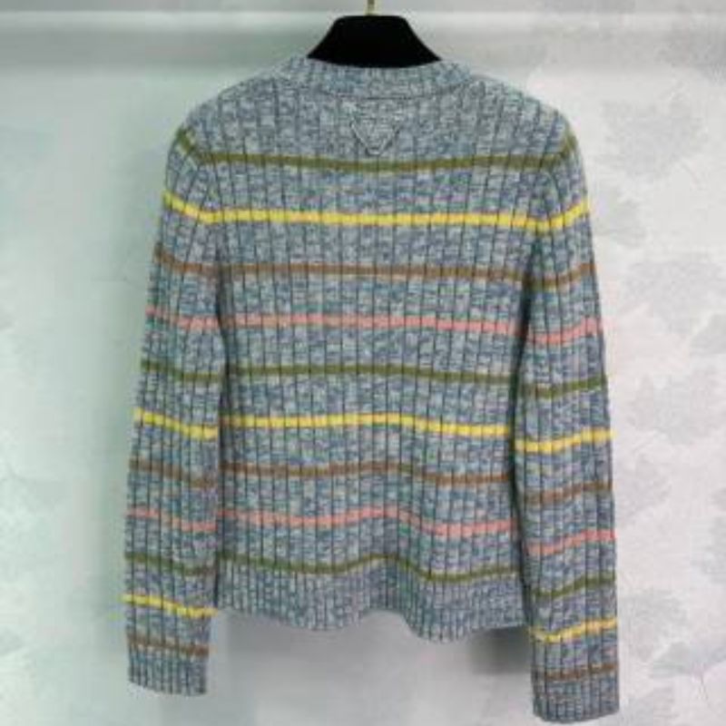 Prada Striped Wool Pullover Sweatshirt