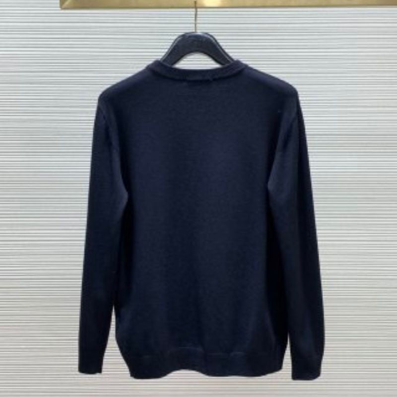 Prada Premium Rubber Logo Knit Pullover Sweatshirt