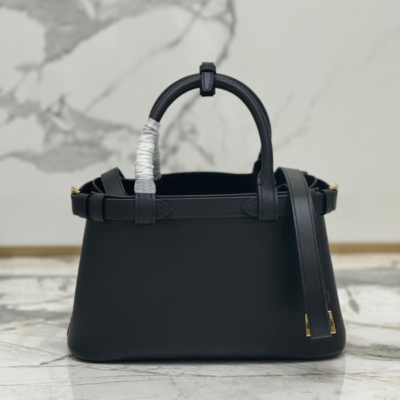 Prada Buckle Small Leather Handbag With Double Belt
