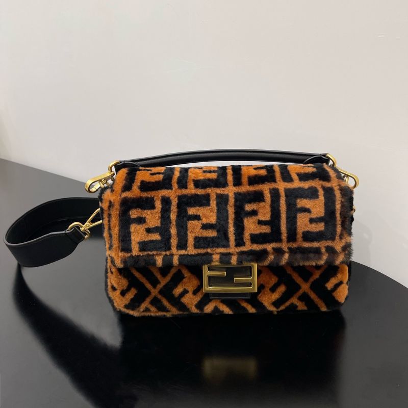 Fendi Shearling Baguette Bag