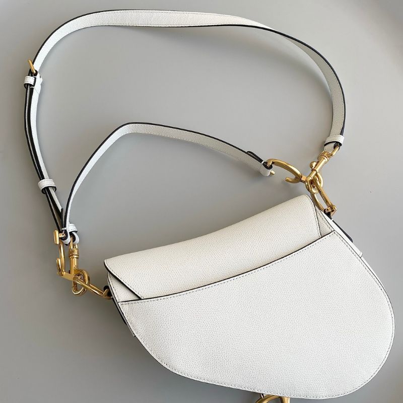 Dior Strap Latte Grained Calfskin Saddle Bag