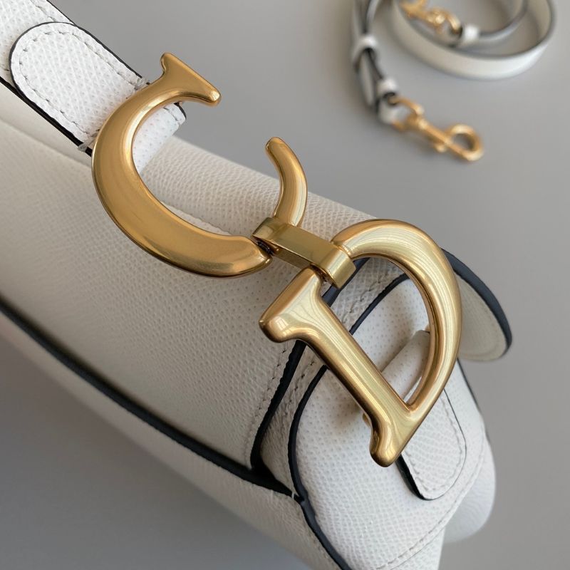 Dior Strap Latte Grained Calfskin Saddle Bag