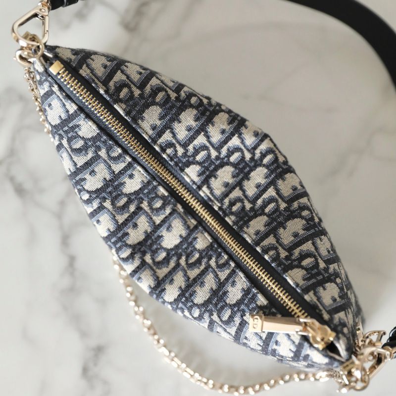 Dior Club 27 Blue Oblique Jacquard Bag