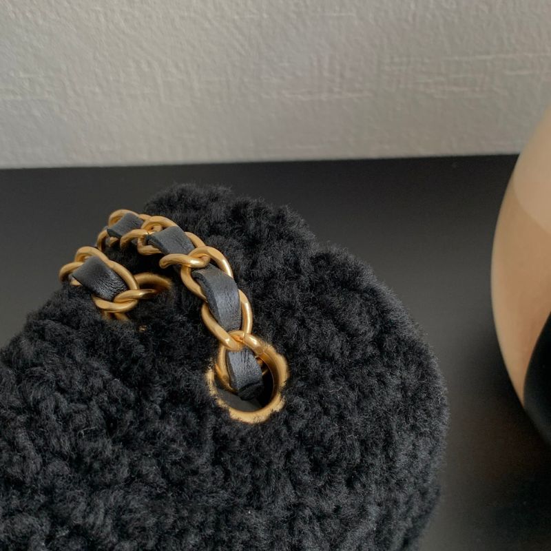 Chanel Shearling Flap Black Bag