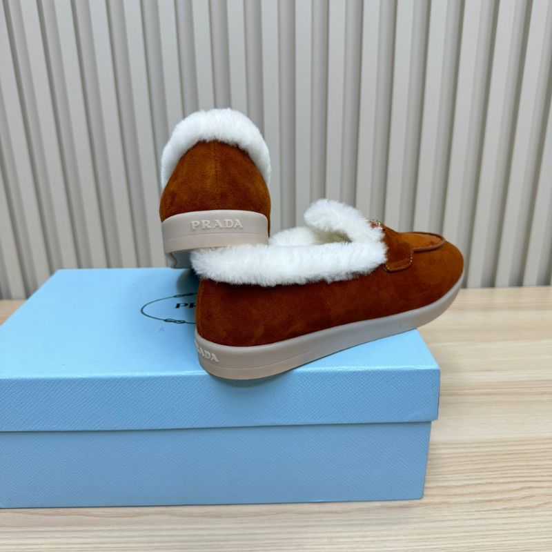Prada Suede and Shearling Loafers