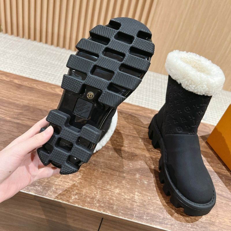Louis Vuitton Wool-Trimmed Platform Boot