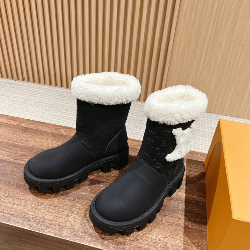 Louis Vuitton Wool-Trimmed Platform Boot