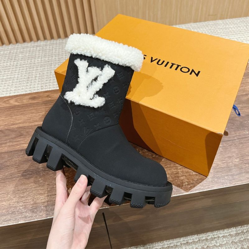 Louis Vuitton Wool-Trimmed Platform Boot