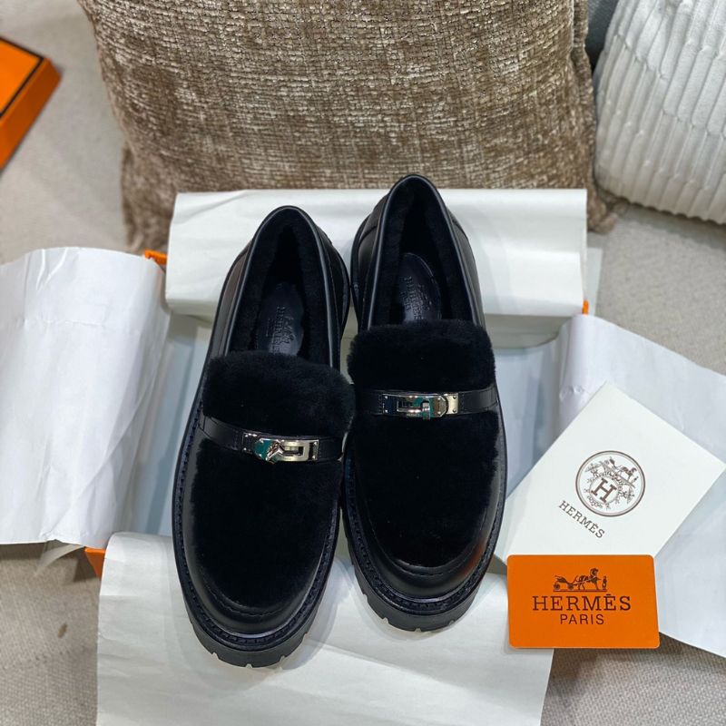Hermes H New Icone Leather Loafers