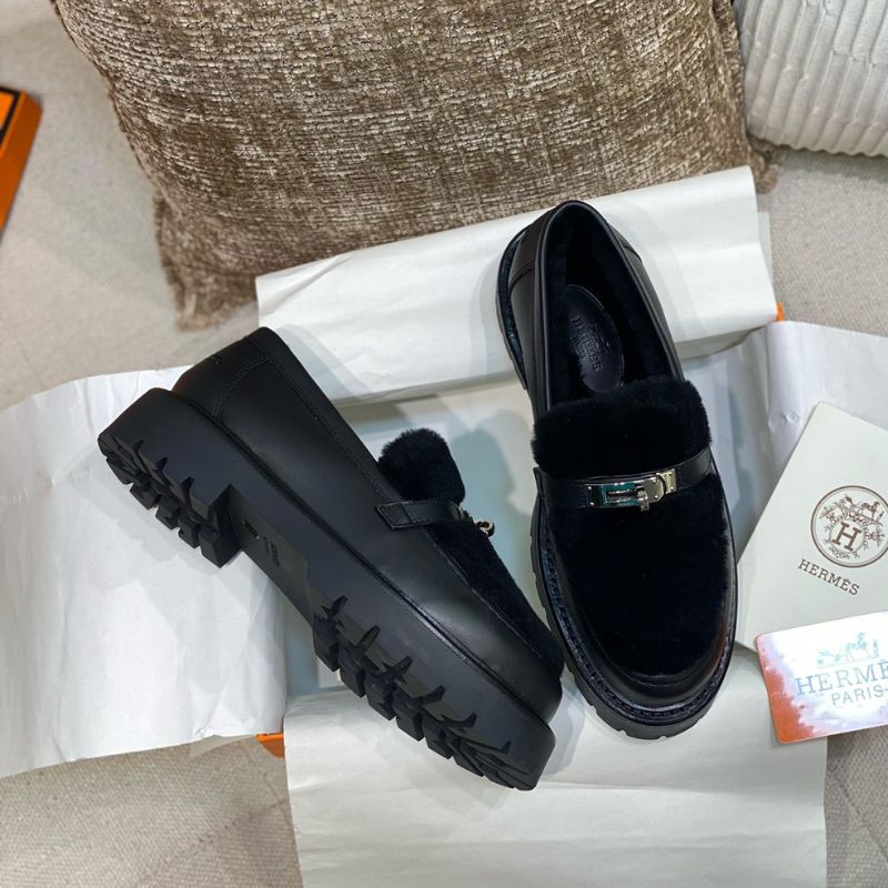 Hermes H New Icone Leather Loafers