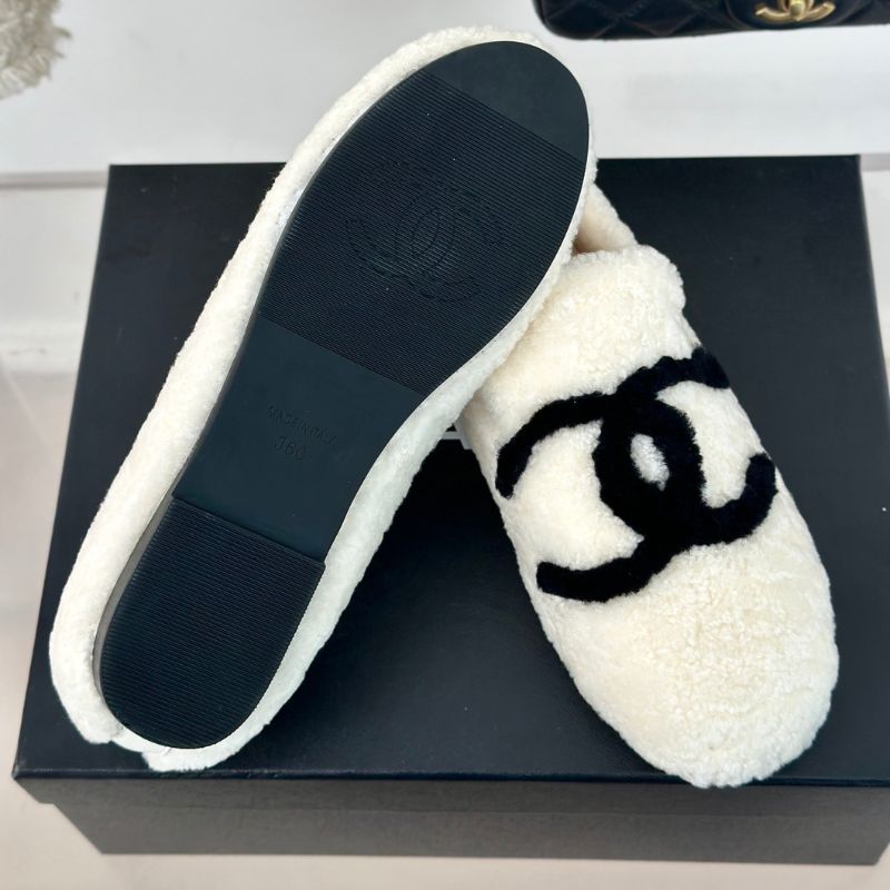 Chanel Classic Big Double C Fur Shoes