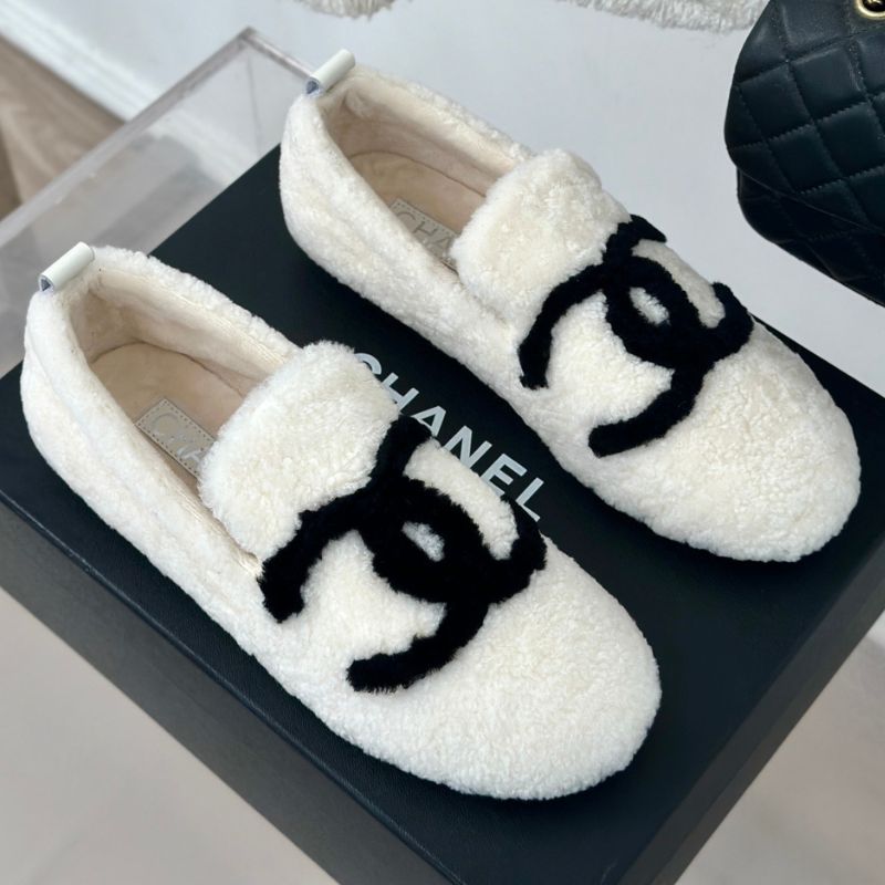 Chanel Classic Big Double C Fur Shoes