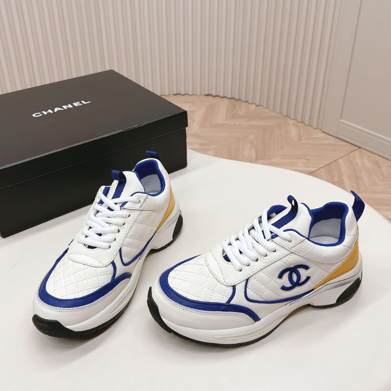 Chanel CC Sneaker Blue Yellow Nappa Leather