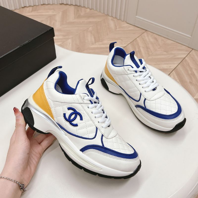 Chanel CC Sneaker Blue Yellow Nappa Leather