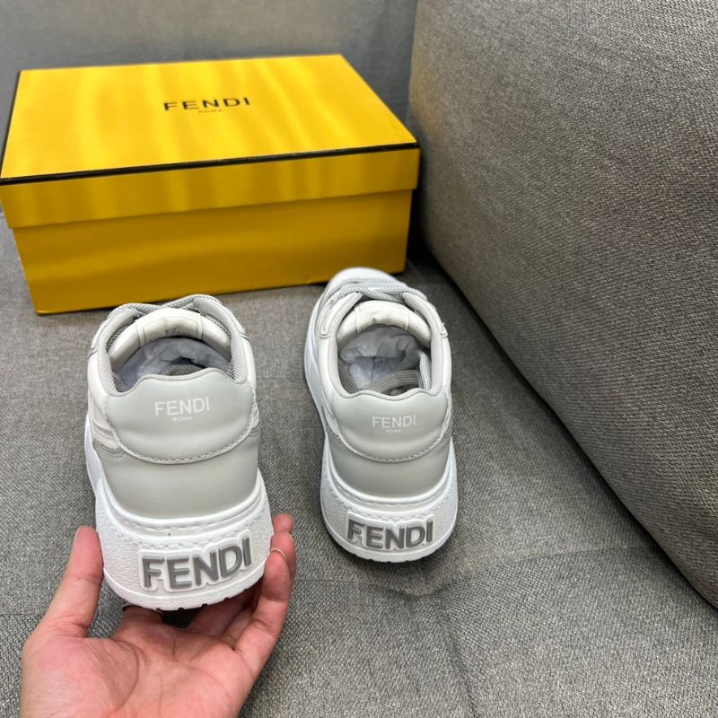 Fendi Flow Gray leather Low-Tops Shoes