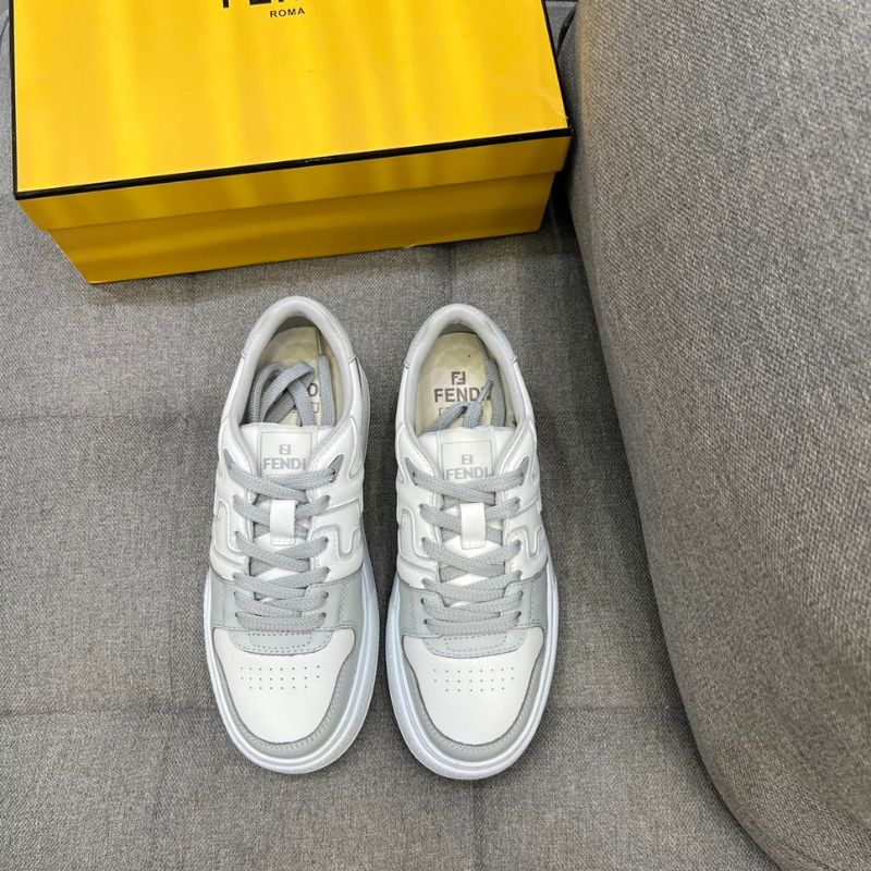 Fendi Flow Gray leather Low-Tops Shoes