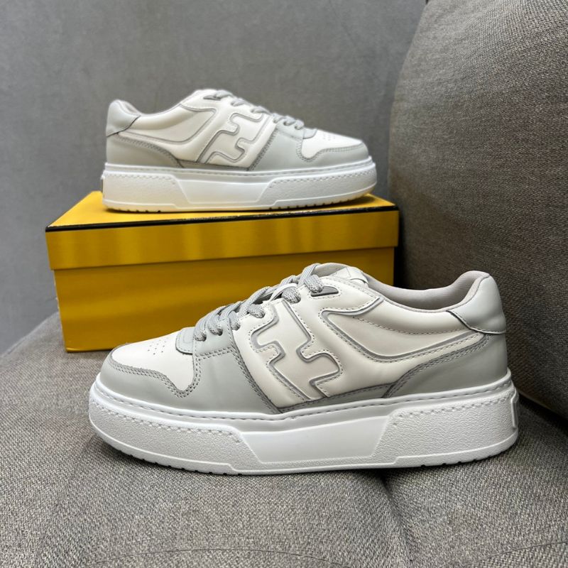 Fendi Flow Gray leather Low-Tops Shoes