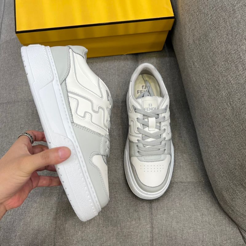 Fendi Flow Gray leather Low-Tops Shoes