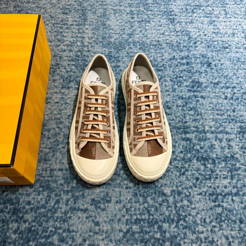 Fendi Blue FF Denim Low-Tops