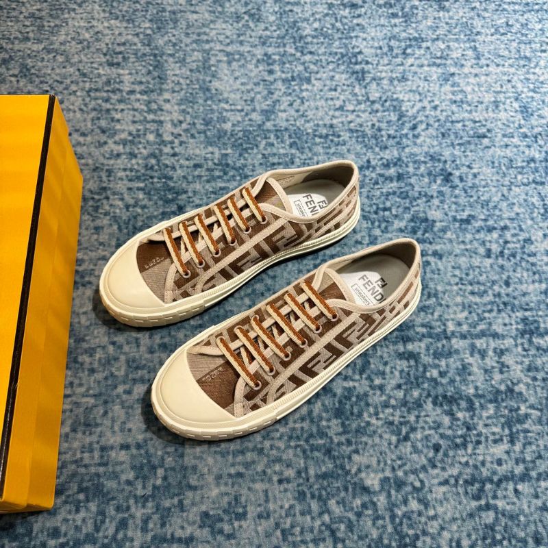 Fendi Blue FF Denim Low-Tops