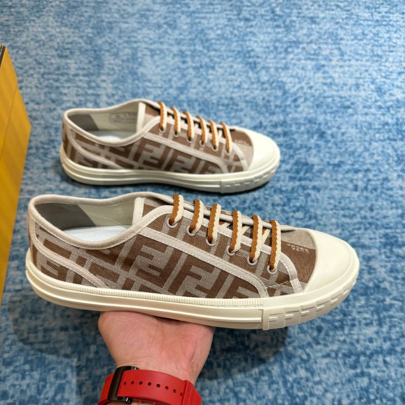 Fendi Blue FF Denim Low-Tops