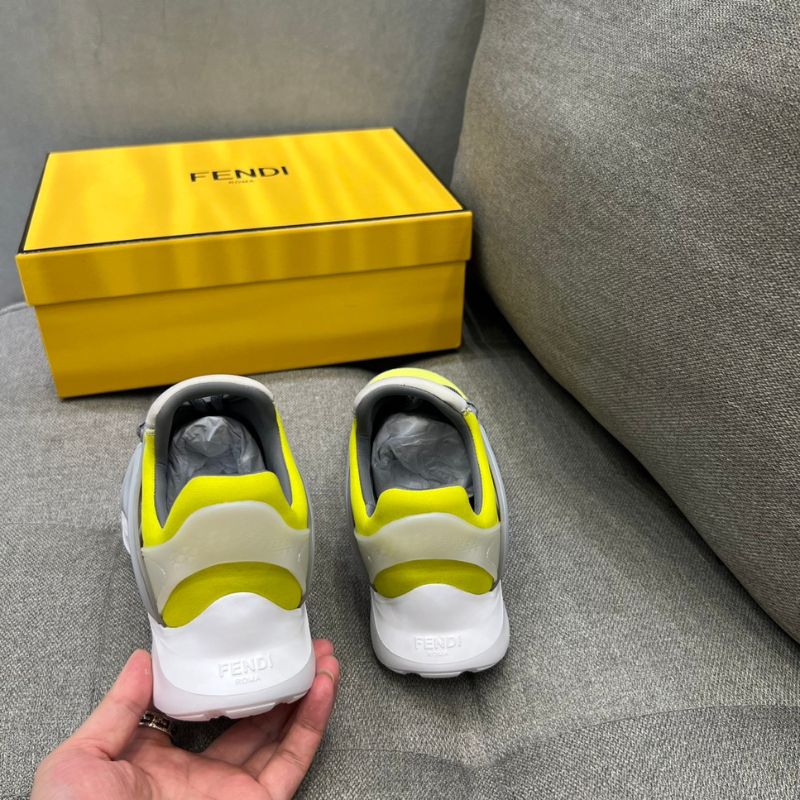 Fendi Tag Yellow Sneakers