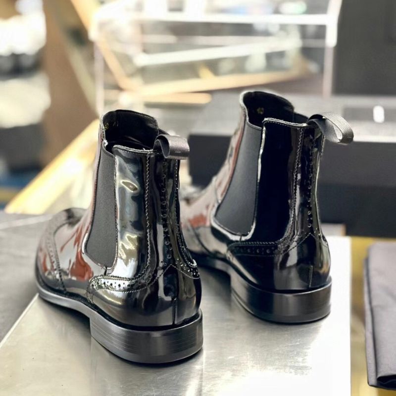 Saint Laurent Leather Black Ankle Boots