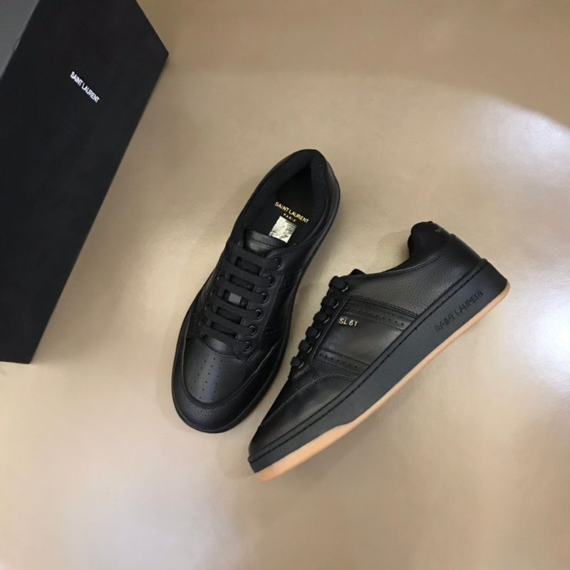 YSL Logo-Embossed Leather Low-Top trainers