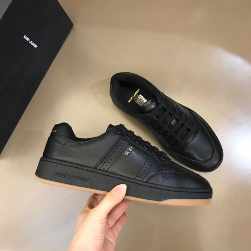 YSL Logo-Embossed Leather Low-Top trainers