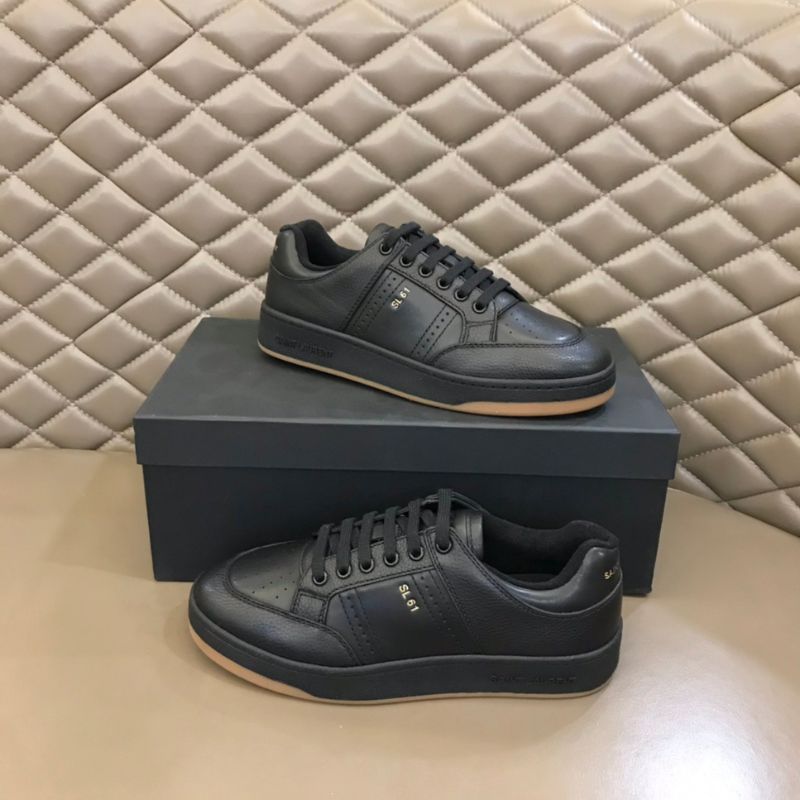 YSL Logo-Embossed Leather Low-Top trainers