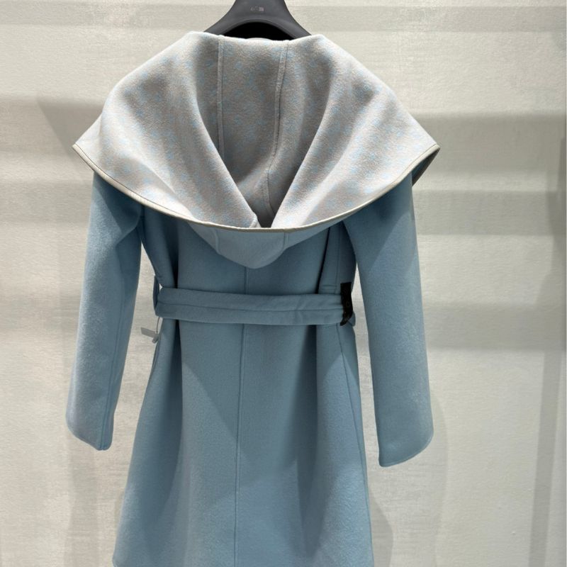 Haze Blue Wool-Silk Edging Jacket
