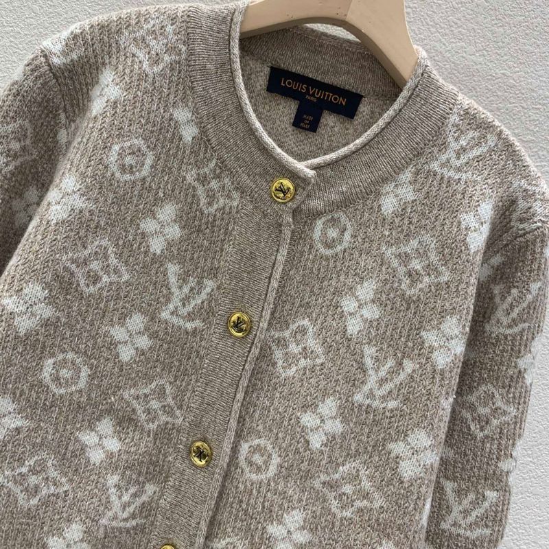 LV Logo Knit Cardigan Sweatshirt