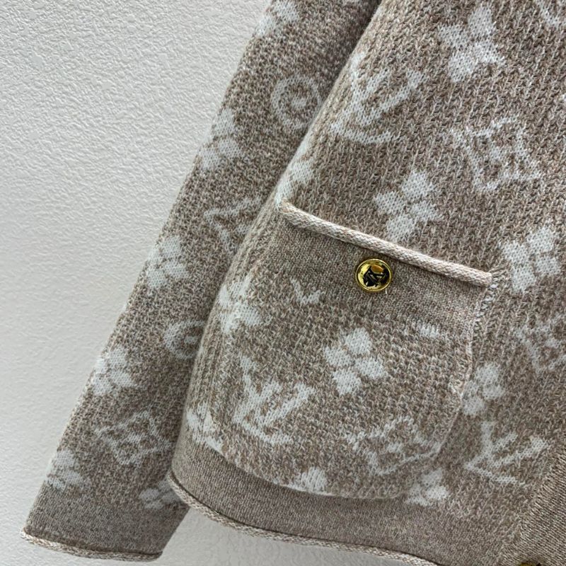 LV Logo Knit Cardigan Sweatshirt