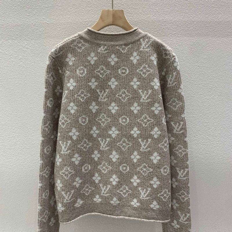 LV Logo Knit Cardigan Sweatshirt