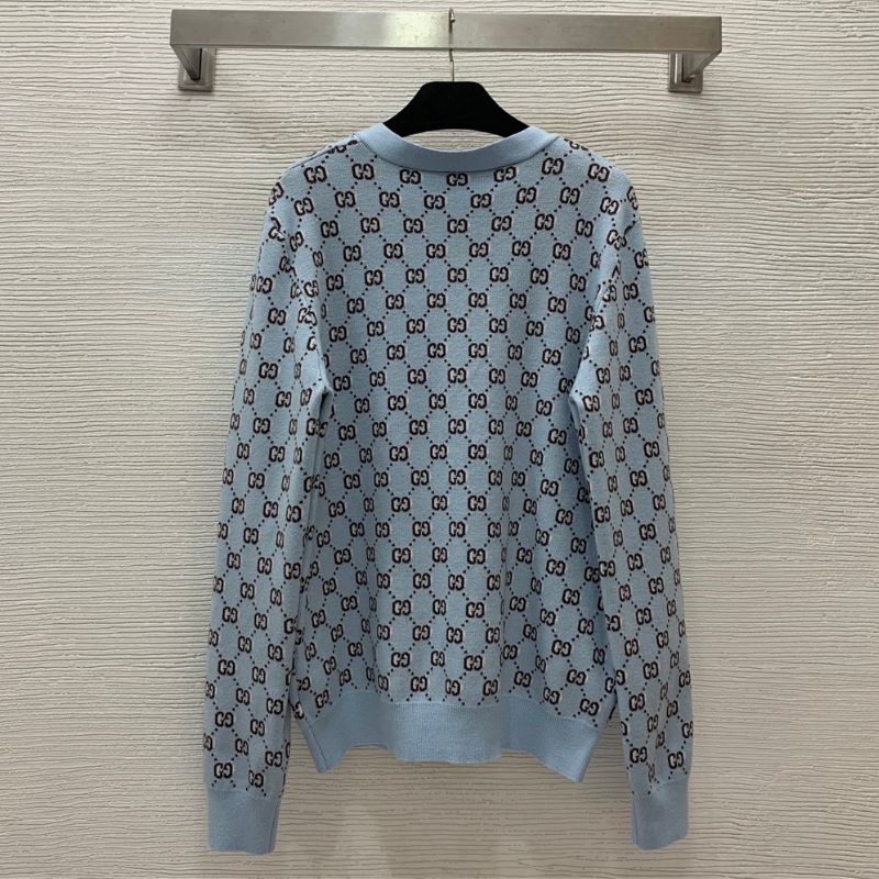 Gucci Double Print V-Neck Knitted Cardigan
