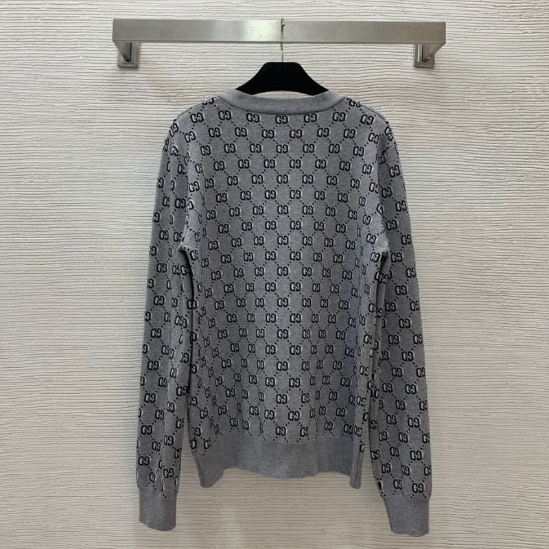 Gucci Double Print V-Neck Knitted Cardigan