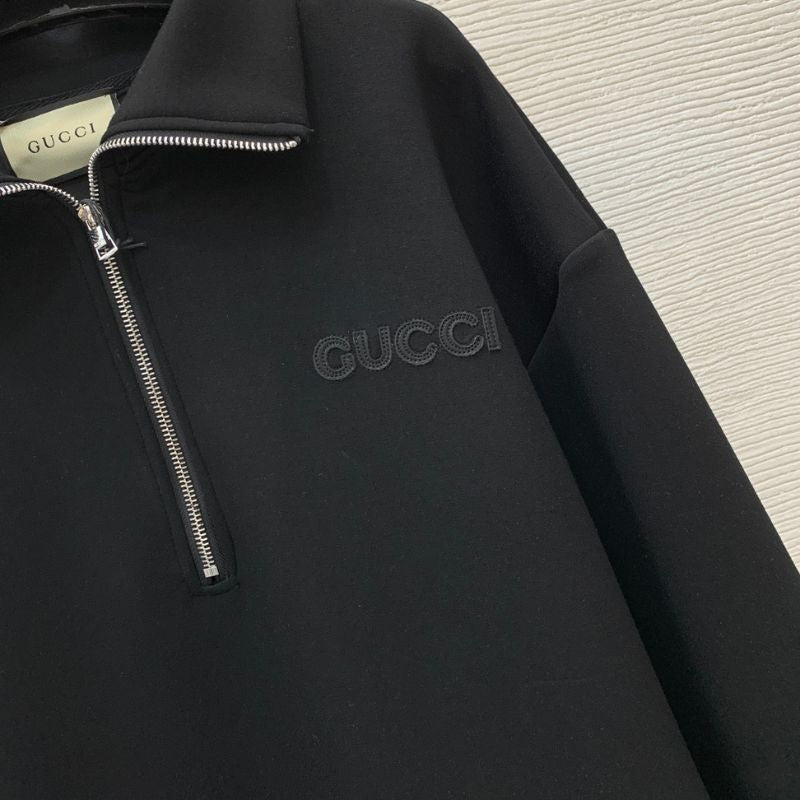 Gucci Embroidered Half-Zip Sweatshirt