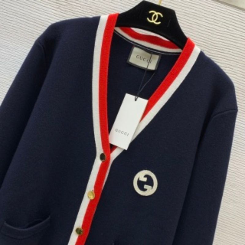 Gucci Wool V-Neck Knitted Cardigan
