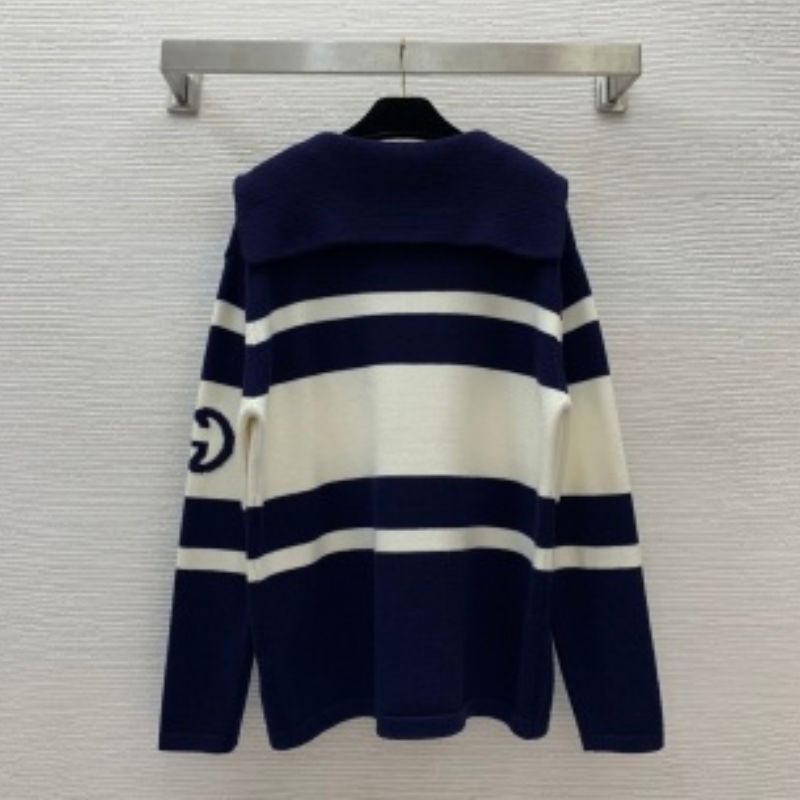 Gucci Navy Collar Pullover Sweater