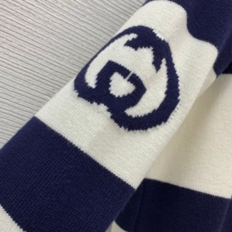 Gucci Navy Collar Pullover Sweater