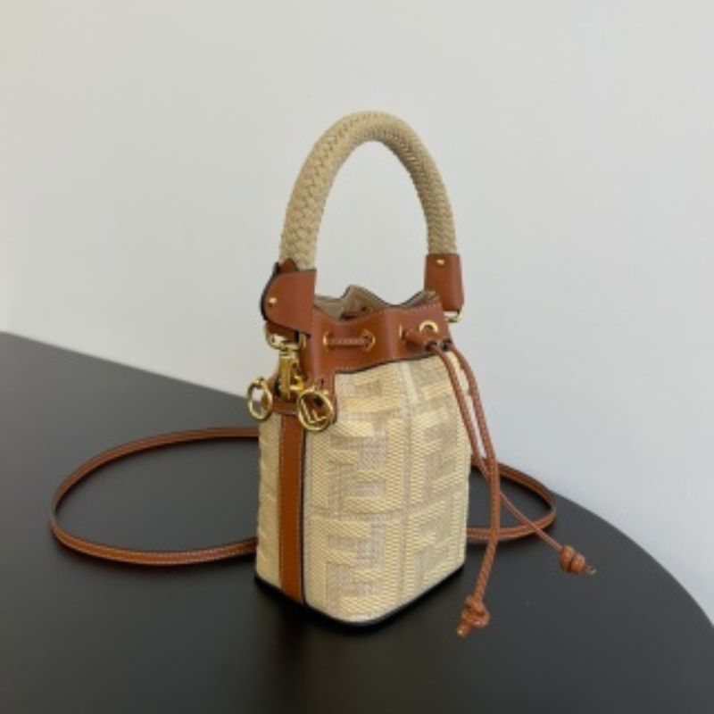 Fendi New Raffia Bucket Bag
