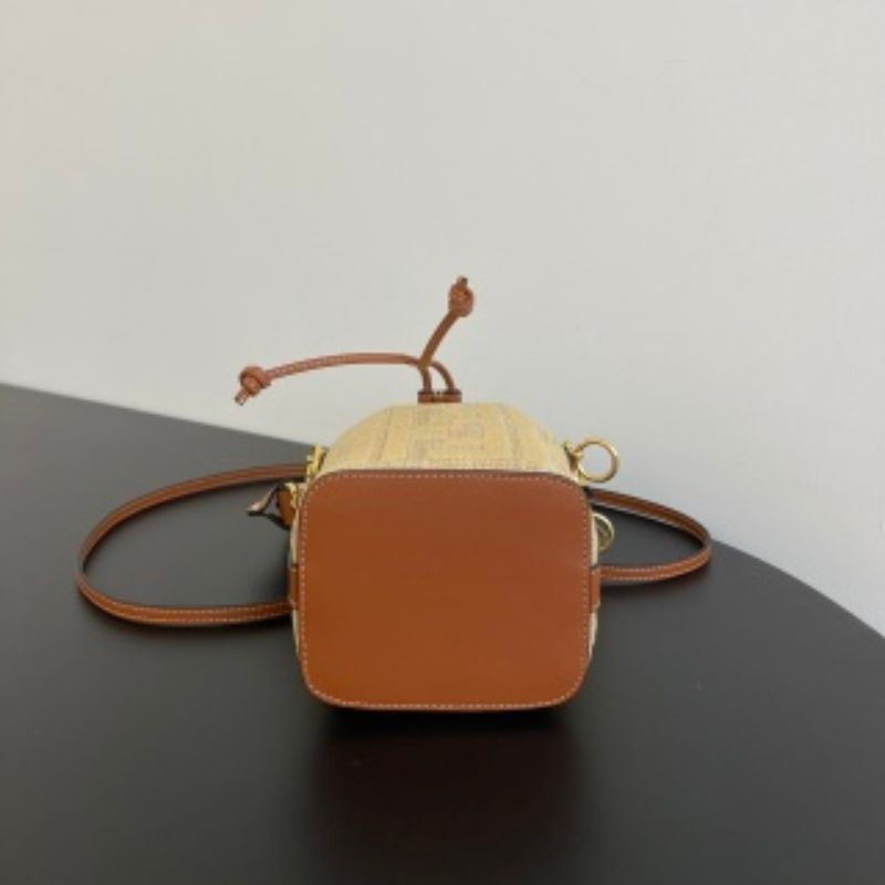 Fendi New Raffia Bucket Bag