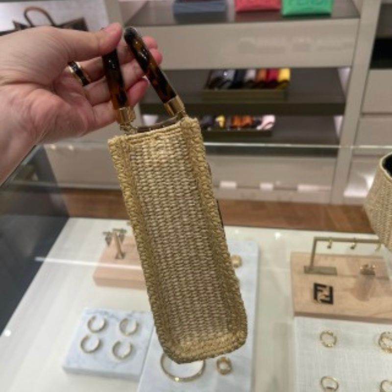 Fendi Logo Embroidered Shopper Bag