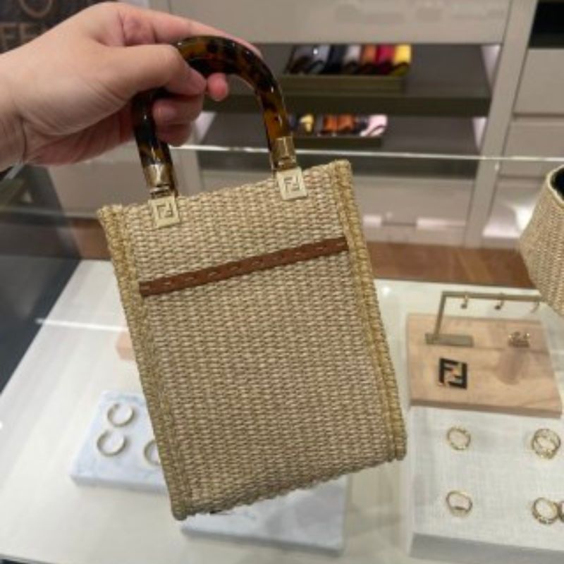 Fendi Logo Embroidered Shopper Bag