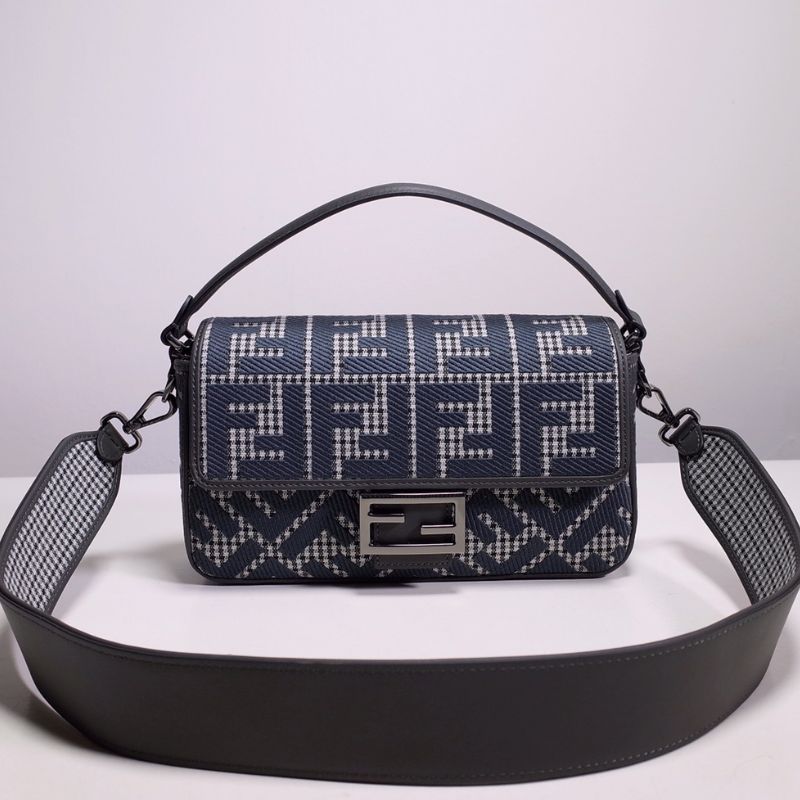 Fendi Black Houndstooth Zucca Bag